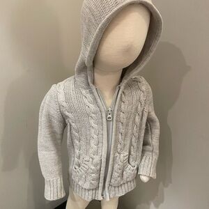 Old Navy Light Gray Cable Knit Kids Hoodie